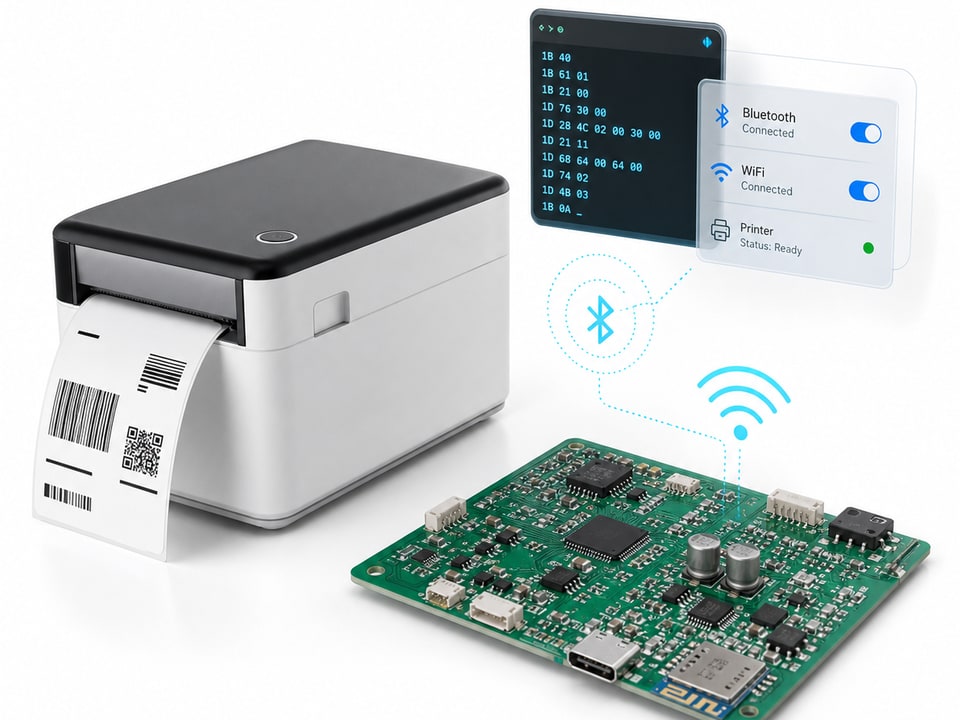 Thermal printer firmware command and wireless validation